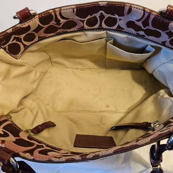 Coach Optic SIgnature Gallery Bag, Burgundy - Picture 6 of 8